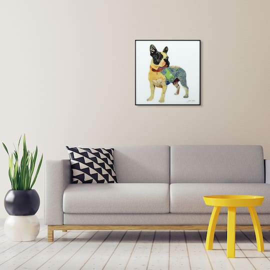 Empire Art Direct 24" x 24" Boston Terrier Reverse Printed Glass Encased Framed Wall Art